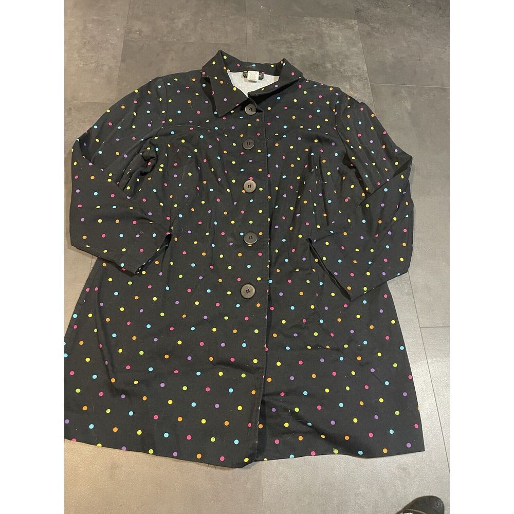 Tara Jones Buttoned Polkadot Coat Blazer Light Jacket Plus Size 1X. D-324